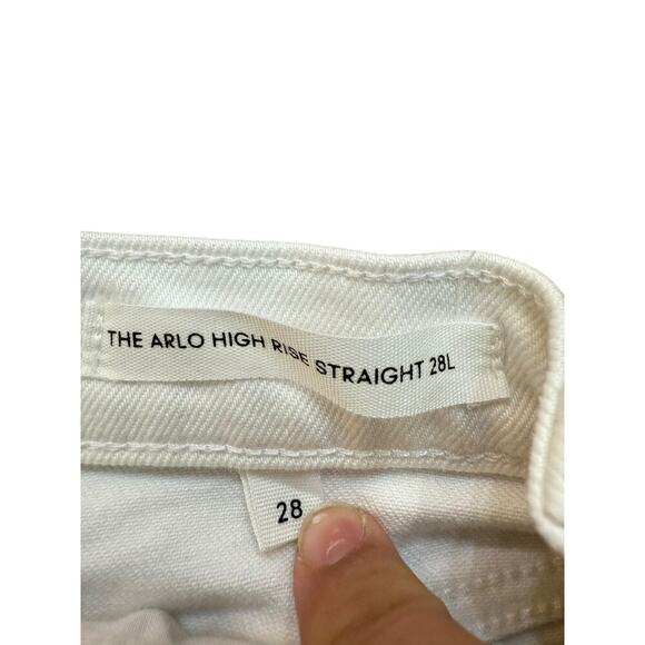 Aritzia Women's White Denim Forum The Arlo Hi-rise Straight Jeans Size 28 - Picture 11 of 12